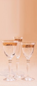 Gold glassware range