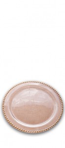 Gold bead glass charger plate