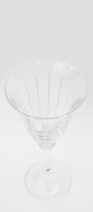 Line etched White wine glass